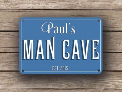 Blue Man Cave Sign