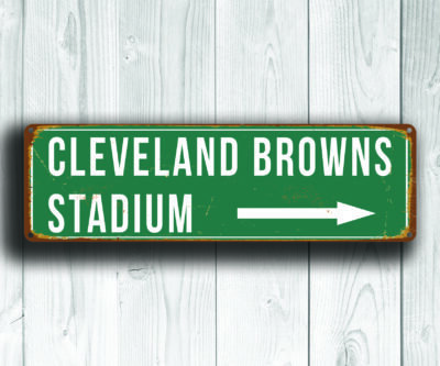 Cleveland Browns Stadium Sign Vintage Style