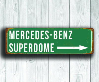 Mercedes Benz Superdome Stadium Sign Vintage Style