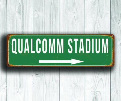 Qualcom Stadium Sign Vintage style