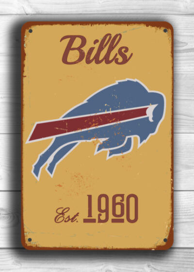 BUFFALO BILLS Sign Vintage style Buffalo Bills Sign Est. 1960 Composite Aluminum Vintage Buffalo Bills Sign FOOTBALL Fan Sign Sports Fan