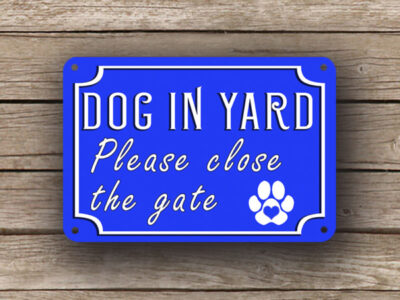 Blue Dog In Yard Sign