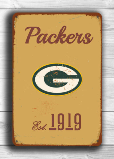 Green Bay Packers Logo Signtyle Greenbay Packers Sign Est. 1919 Composite Aluminum Vintage Greenbay Packers Sign FOOTBALL Fan Sign