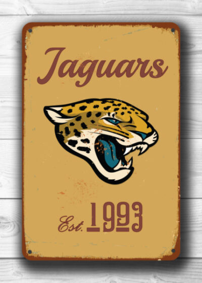 JACKSONVILLE JAGUARS Sign Vintage style Jacksonville Jaguars Sign Est. 1993 Composite Aluminum Vintage Jacksonville Jaguars Sports Fan Sign