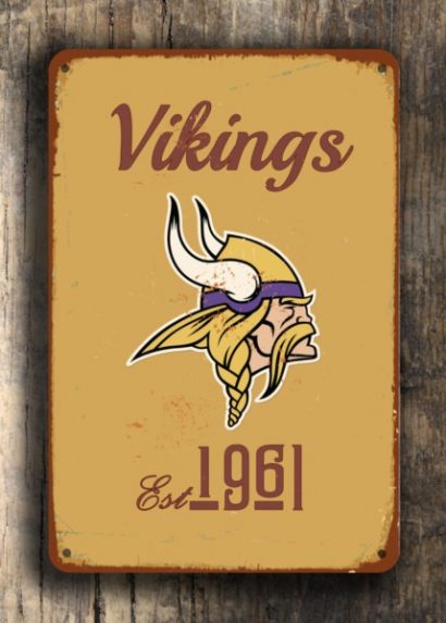 Minnesota Vikings Logo Sign Classic Metal Signs