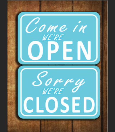 OPEN CLOSED SIGN Vintage style Aluminum Composite Metal Open Closed Sign Come In We're Open Sign Sorry We're Closed Sign Opem Closed Signs