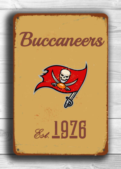 TAMPA BAY BUCCANEERS Sign Vintage style Tampa Bay Buccaneers Est. 1976 Composite Aluminum Vintage Tampa Bay Buccaneers Sign Sports Fan Sign