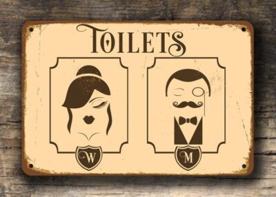 Vintage Toilet Sign