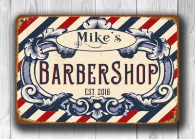 PERSONALIZED BARBERSHOP SIGN