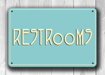 Classic chic Style Restrooms Sign