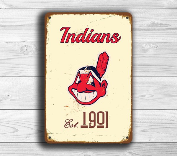 CLEVELAND INDIANS SIGN - Classic Metal Signs