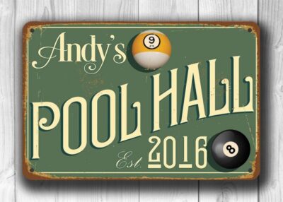 CUSTOM POOL HALL Sign