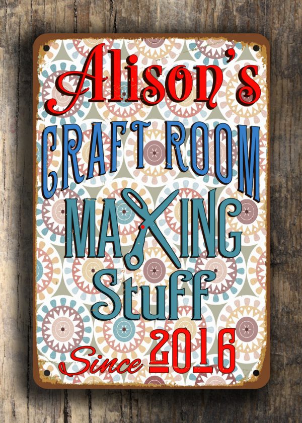 PERSONALIZED CRAFT ROOM Sign | Classic Metal Signs