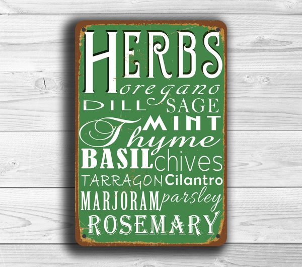 Kitchen Herbs Sign - Classic Metal Signs