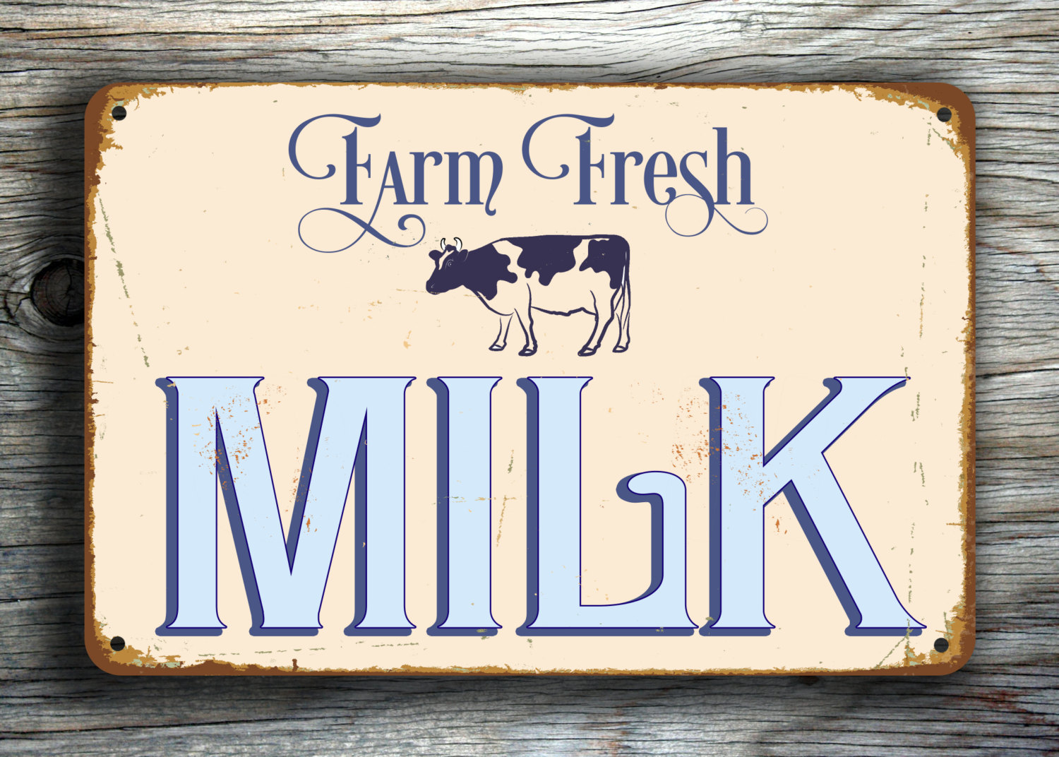 FRESH MILK SIGN | Classic Metal Signs