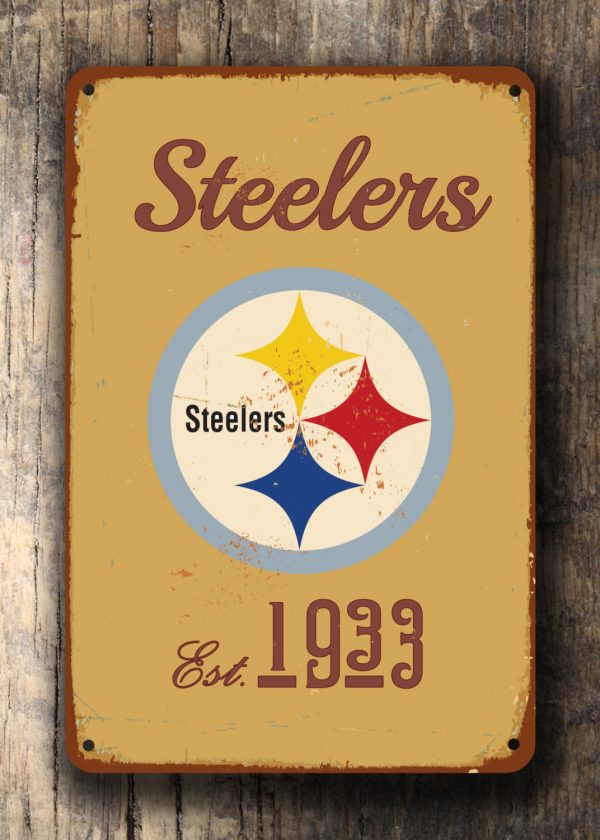 Pittsburgh Steelers Logo Sign | Classic Metal Signs