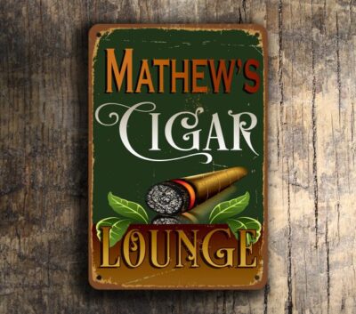 PERSONALIZED CIGAR LOUNGE SIGN