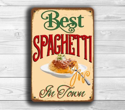 vintage style spaghetti sign