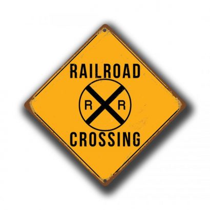 Railroad Sign - Yellow Railroad Crossing Signs | Classic Metal Signs