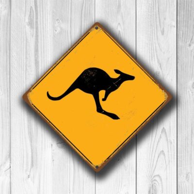 Kangaroo crossing sign