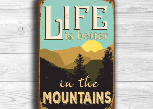 Mountain Sign - Mountain Sign Gift Ideas | Classic Metal Signs