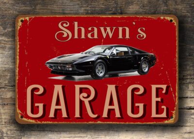 1975 Ferrari 308 GTB - Custom Garage Sign