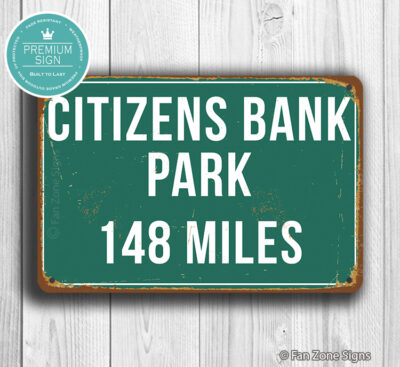 Citizens Bank Park Distance Sign