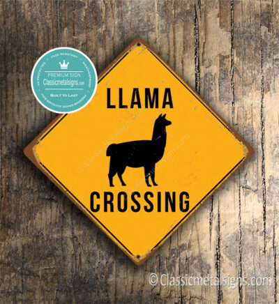 Llama Crossing Sign