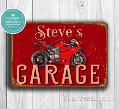 Personalized Ducati Garage Sign