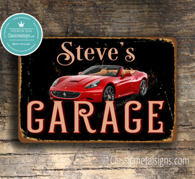 Personalized Ferrari Garage Sign