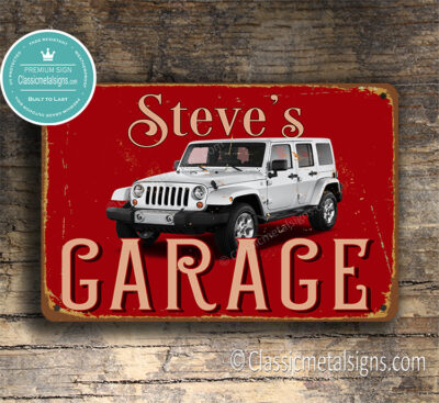 Personalized Jeep Wrangler Garage Sign