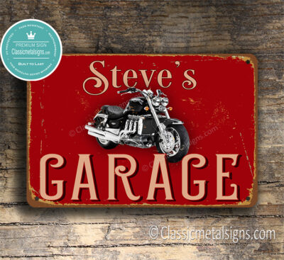 Personalized Triumph Garage Sign