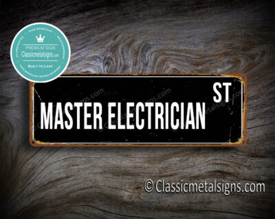 Master Electrician Street Sign Gift