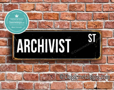 Archivist Street Sign Gift