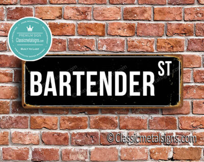 Bartender Street Sign Gift