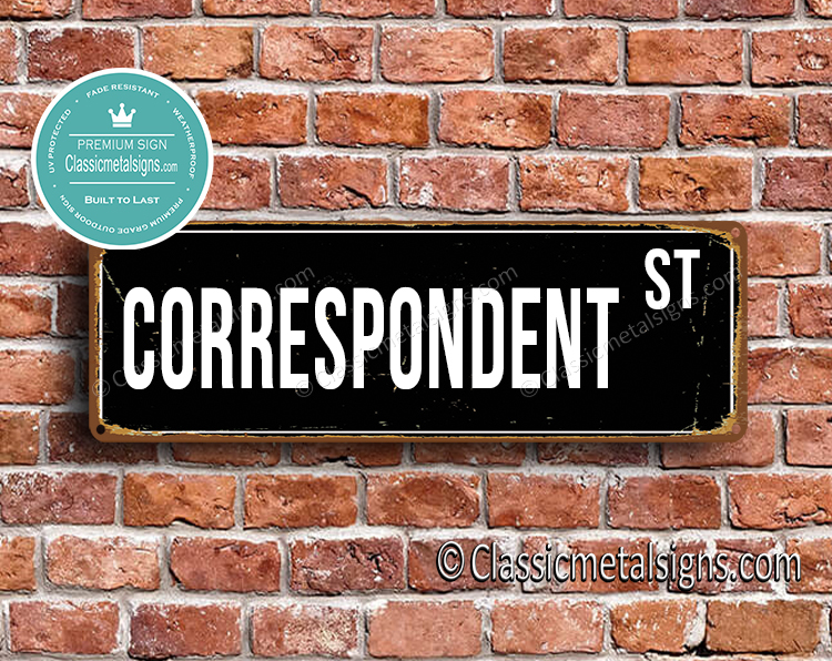 Correspondent Street Sign Gift