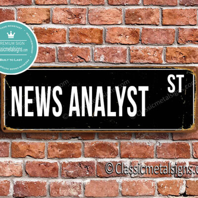 News Analyst Street Sign Gift