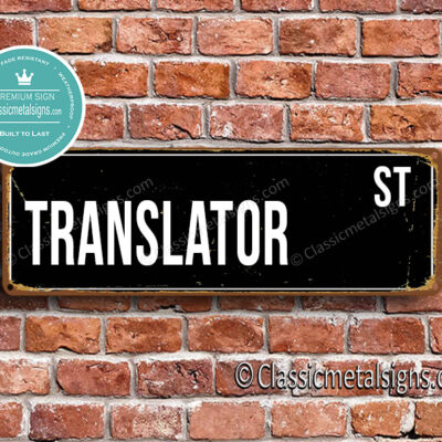 Translator Street Sign Gift