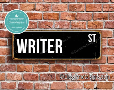 Writer Street Sign Gift