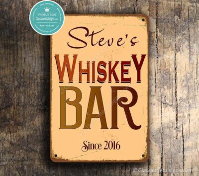 Personalized Whiskey Bar Sign