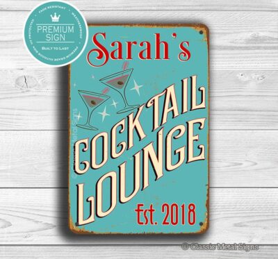 personalized cocktail lounge sign