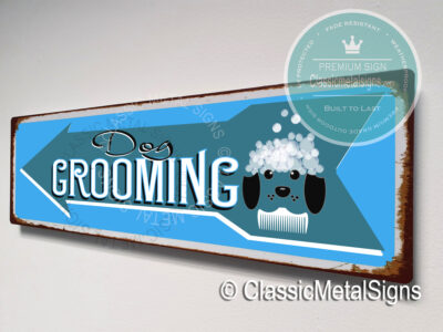 Dog Grooming Arrow sign