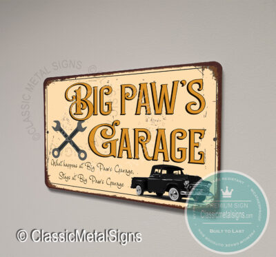 Big Paw's Garage Sign