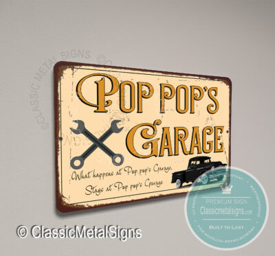 Pop Pop's Garage Signs