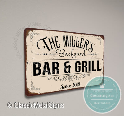 Backyard Bar and Grill Signs