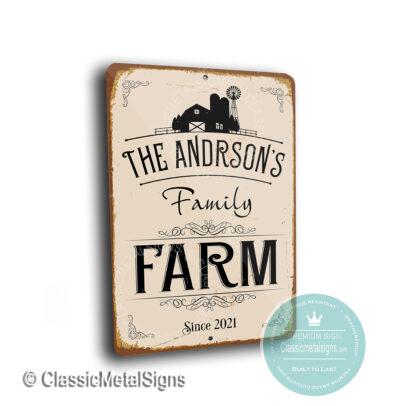 Custom Family Farm sign