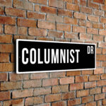 Columnist street sign