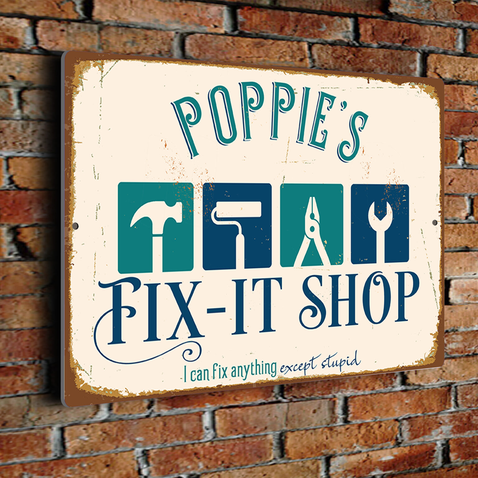 Poppie's Fixit Shop Sign | Gift for Poppie | Poppie Gifts