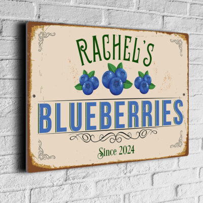 Personalized Blueberries Signs