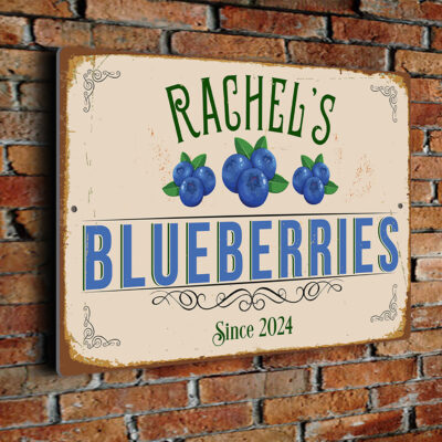 Personalized Blueberries Sign